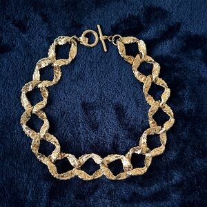 Vintage Gold Textured Necklace